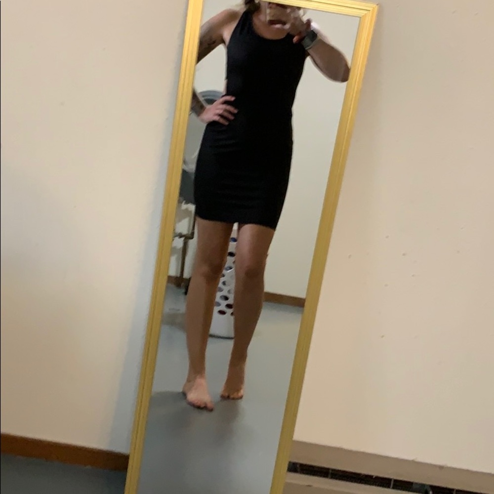 Black tight dress with cutout back